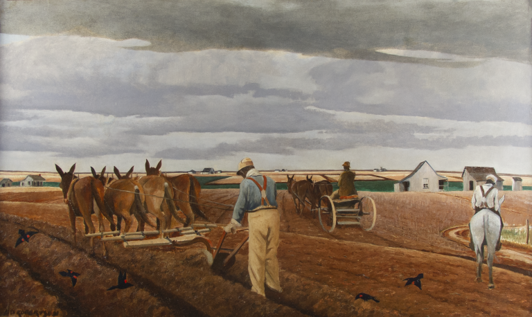 H. O. Robertson, Cotton in February, 1937, Oil on board