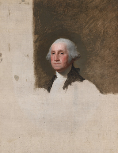 Painting of George Washington portrait, unfinished